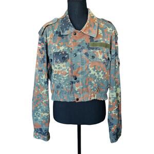 Vintage women's GE Camo German Military Crop Jacket size M